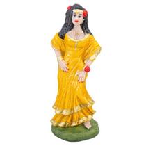 Imagem Cigana Amarela Escultura Resina Estatua 15 Cm