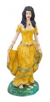 Imagem Cigana Amarela Escultura Resina Estatua 23 Cm