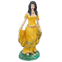 Imagem Cigana Amarela Escultura Resina Estatua 23 Cm