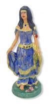 Imagem Cigana Azul Escuro Escultura Resina Estatua 23 Cm Imagem Cigana Azul Escuro Escultura Resina Estatua 23 Cm