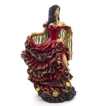 Imagem Cigana Luxo Vermelha Resina 25 cm Imagem Cigana Luxo Vermelha Resina 25 cm