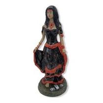 Imagem Cigana Preta Vermelha Escultura Resina Estatua 23 Cm Imagem Cigana Preta Vermelha Escultura Resina Estatua 23 Cm