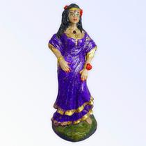 Imagem Cigana Roxa Escultura Resina Estatua 15 Cm