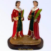 Imagem Cosme e Damião Escultura Resina 16 cm Imagem Cosme e Damião Escultura Resina 16 cm