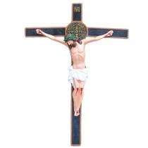 Imagem Crucifixo 70 Cm C/ Medalha de São Bento - Inquebrável - Imagem Sacra PVC