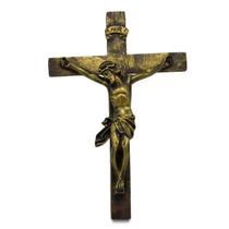 Imagem Crucifixo De Parede Ouro Antigo 39cm Inquebrável - Procade