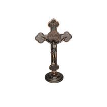 Imagem Crucifixo Metal Painel Carro Medalha São Bento 12cm - Príncipe da Paz