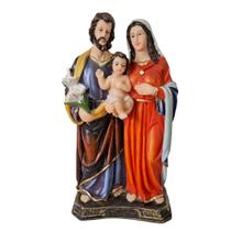 Imagem da Sagrada Família José Maria e Jesus de Resina 20 cm Imagem Católica Estatueta Decoração