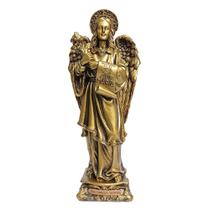Imagem de Arcanjo São Gabriel de Resina Pintura Bronze 20 cm