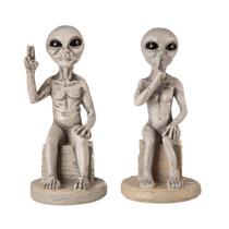 Imagem de Casal Extra Terrestre em resina - Estatua Et Grey