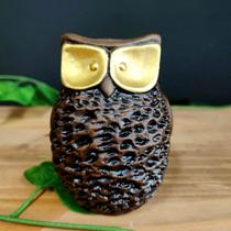 Imagem de gesso coruja gorda p envelhecida 10cm Imagem de gesso coruja gorda p envelhecida 10cm