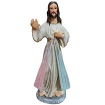 Imagem de Jesus Misericordioso de Resina 15 cm Imagem Católica Estatueta Decoração