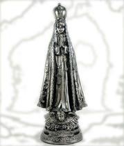 Imagem de Nossa Senhora Aparecida cor prata metalizada DecorPrata - 30cm para decoração de ambientes