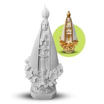 Imagem De Nossa Senhora Aparecida Em Gesso Cru Flor 23cm - Divinário