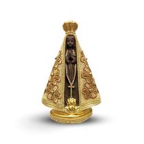 Imagem De Nossa Senhora Aparecida Manto De Juta Luxo 25cm NSA para Casamento Original para Padrinhos Altamente detalhada - Divinário