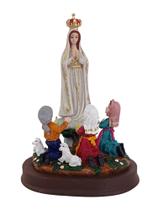 Imagem de Nossa Senhora de Fátima com pastores 18cm em Resina