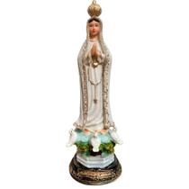 Imagem de Nossa Senhora de Fátima de Resina 20 cm Imagem Católica Decoração Estatueta