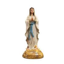 Imagem de Nossa Senhora de Lourdes de Resina 15 cm Imagem Católica Estatueta Decoração