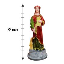 Imagem de Santa Cecília em Resina 9 cm Pequena Mini Imagem Católica Estatueta Decoração