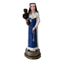 Imagem de Santa Irmã Dulce em Resina 9 cm Pequena Mini Imagem Católica Decoração Estatueta