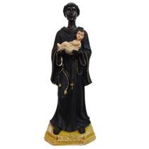 Imagem de São Benedito de Resina 30 cm Imagem Católica Estatueta Decoração Imagem de São Benedito de Resina 30 cm Imagem Católica Estatueta Decoração