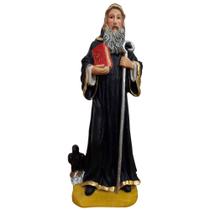 Imagem de São Bento de Resina 28 cm Imagem Católica Decoração Estatueta