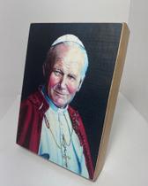 Imagem de são joao paulo ii - ícone católico em madeira