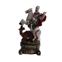 Imagem de São Jorge de Resina 9 cm Imagem Católica Decoração Estatueta