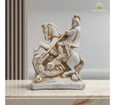 Imagem de São Jorge Guerreiro em Gesso Off White 18cm VÁRIAS VARIEDADES