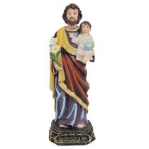 Imagem de São José com Menino Jesus no Colo de Resina 15 cm Imagem Católica Decoração Estatueta Imagem de São José com Menino Jesus no Colo de Resina 15 cm Imagem Católica Decoração Estatueta