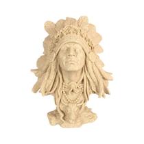 Imagem Decorativa Busto Índio Xamã com Cocar 27cm