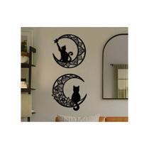 Imagem decorativa Cat Moon Figure MDF 39x36cm x 2 unidades