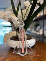 Imagem decorativa em Cristal Murano cor Rosê 24cm