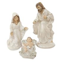 Imagem Decorativa Sagrada Familia Gesso - Decoração de Mesa Sala Rack