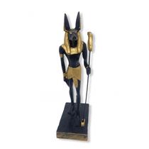 Imagem Deus Egípcio Anubis Preto E Dourado Em Resina 22 Cm