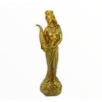 Imagem Deusa da Fortuna Dourada Escultura Resina 18 cm Imagem Deusa da Fortuna Dourada Escultura Resina 18 cm
