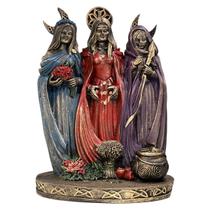 Imagem Deusa Tríplice Lua Hecate Wicca Grega De Resina 26cm