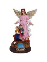 Imagem do Anjo da Guarda Rosa 20cm em Resina