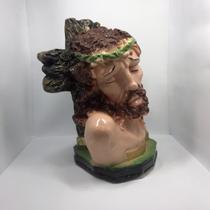 Imagem do Rosto de Cristo na Cruz 24cm em Gesso Imagem do Rosto de Cristo na Cruz 24cm em Gesso