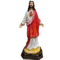 Imagem do Sagrado Coração de Jesus em Resina 20 cm Imagem Católica Estatueta Decoração