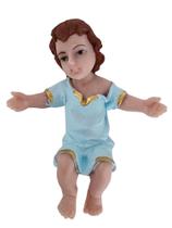 Imagem do Santo Menino Jesus Presépio de Natal Manjedoura 12cm em Resina