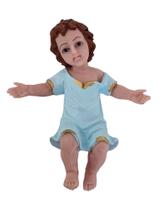 Imagem do Santo Menino Jesus Presépio de Natal Manjedoura 15cm em resina