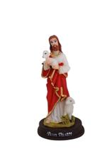 Imagem do Senhor Jesus Cristo o Bom Pastor 12cm resina