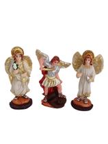 Imagem do Trio de Anjos Arcanjos Miguel / Rafael / Gabriel 7cm resina