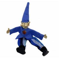Imagem Duende Travesso Azul Articulável Resina Tecido 20 Cm