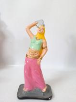 Imagem em gesso cigana do pandeiro 23,5 cm blusa verde - paulista