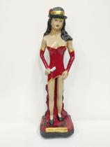 Imagem em gesso maria navalha vestido vermelho 21 cm - CASA FÉ