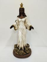 Imagem em gesso orixá iemanjá envelhecida com branco modelo 005 30 cm Imagem em gesso orixá iemanjá envelhecida com branco modelo 005 30 cm
