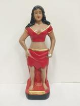 Imagem em gesso pombo gira maria farrapo roupa vermelha 21,5 cm Imagem em gesso pombo gira maria farrapo roupa vermelha 21,5 cm