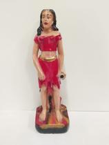 Imagem em gesso pombo gira maria farrapo roupa vermelha 22 cm - paulista Imagem em gesso pombo gira maria farrapo roupa vermelha 22 cm - paulista